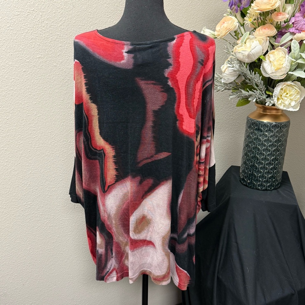 Parsley & Sage Abstract Art Tunic Top L – Boho Chic Fall Winter Statement - Picture 3 of 7